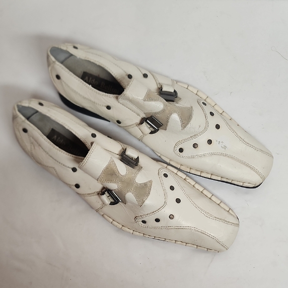 Aldo Bellini Italy Mens Off White Leather Studded Awesome Shoes Sz9 Renaissance main image 4